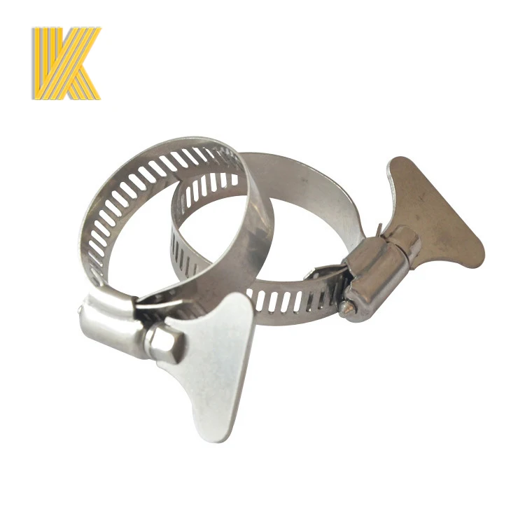 SS304 Turn Key Hose Clip American type butterfly hose clamps with handle