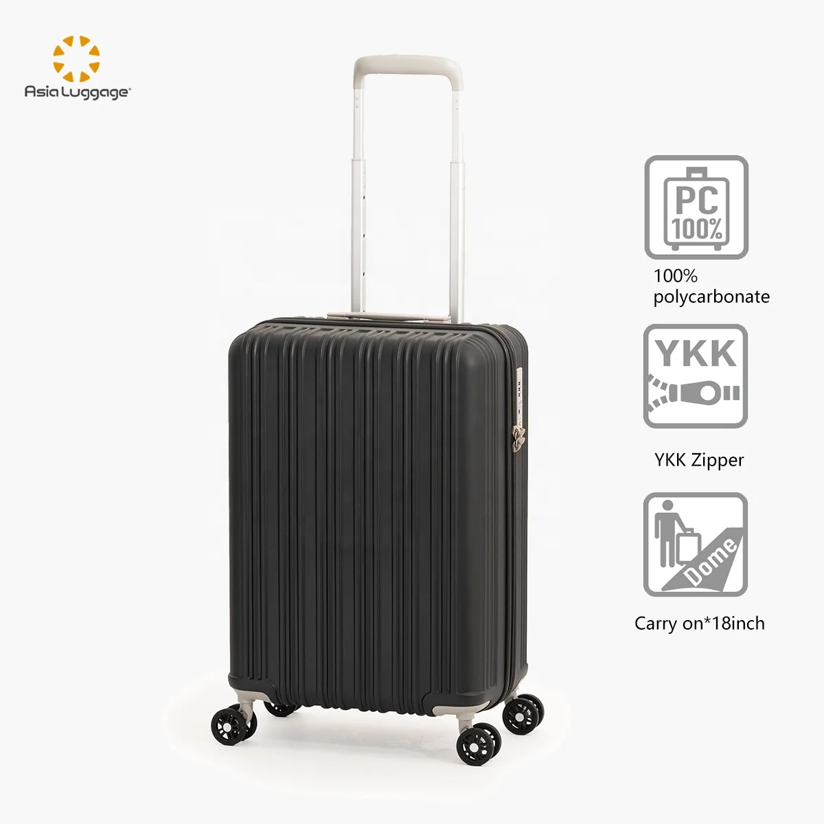 2024 High Quality Modern Style Soft Carry On Travel Lightweight PC Trolley Luggage Suitcase For Unisex