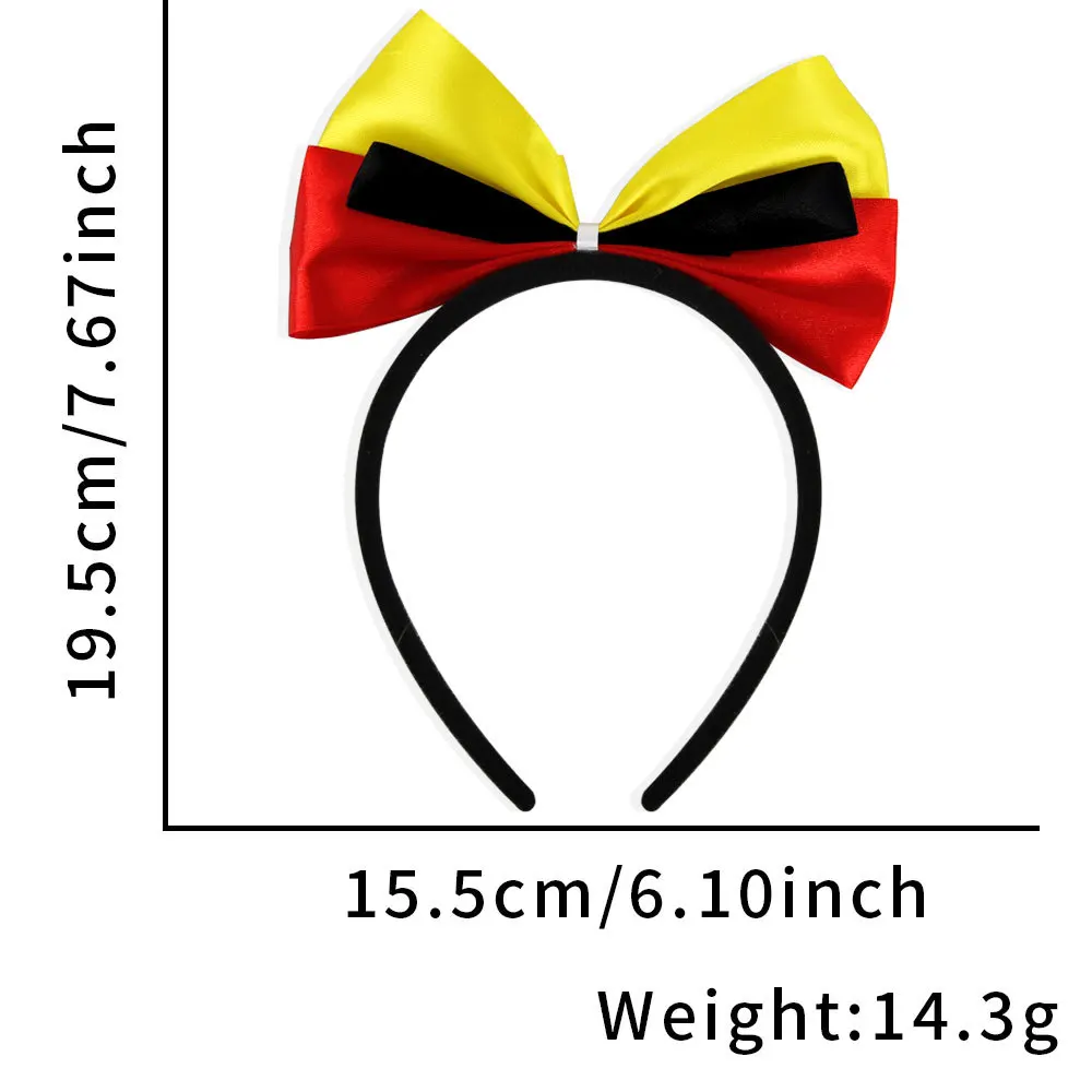 2024 Soccer Cup Cheerleaders Cute Hair Band Flag Bow Knitted Tie Headbands Normal Size Party Decorations Accessory Usage