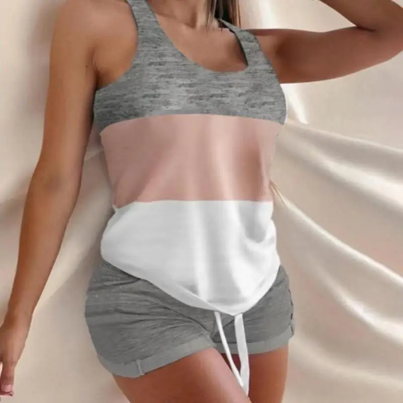 Pyjamas Women Camisole Sleep Wear Women Pajamas Heart Print Nightgown Ruffled Flounce Shorts Lingerie Set Home Clothes
