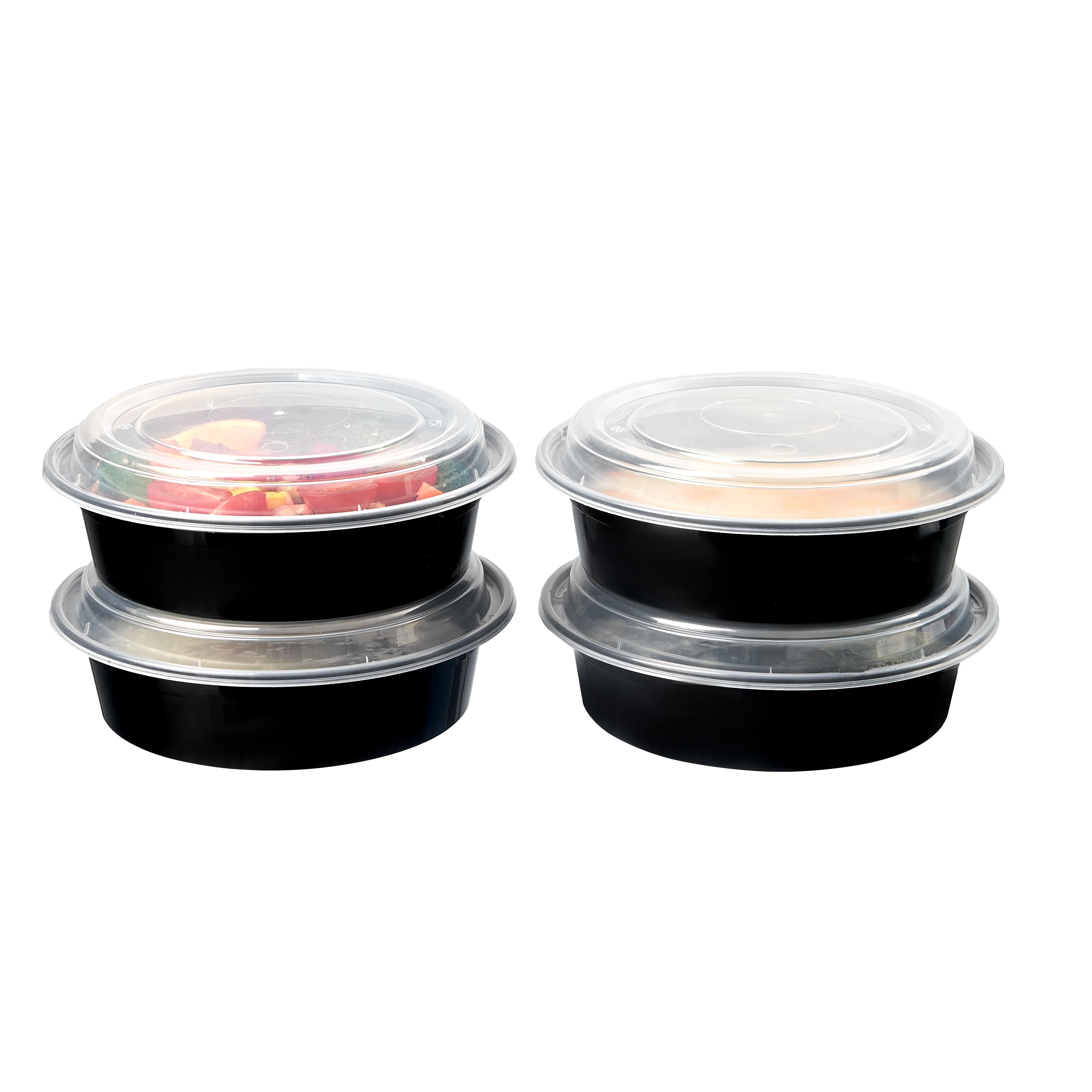 Black / White / Clear 37 oz Disposable Plastic Food / Salad / Noodle Meal Prep Bowls  With Lid Wholesale Supplier