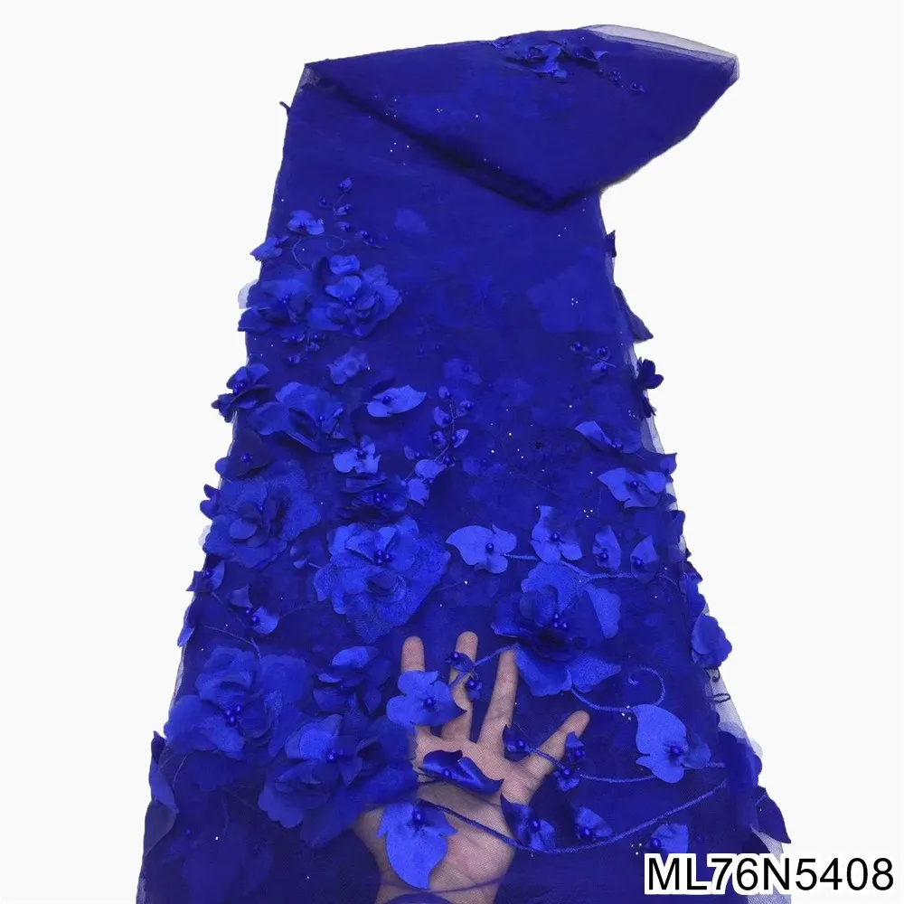 Beautifical 2021 элегантная нигерийская кружевная ткань с жемчугом 3d Цветочная Свадебная вышитая Тюлевая