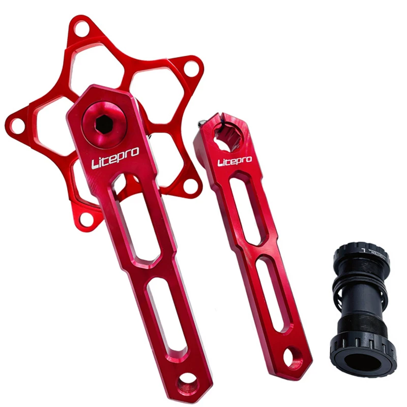 Litepro For Brompton Integrated Hollow 5 Claws Crank Folding Bicycle 170mm 130BCD Crankset Aluminum Alloy