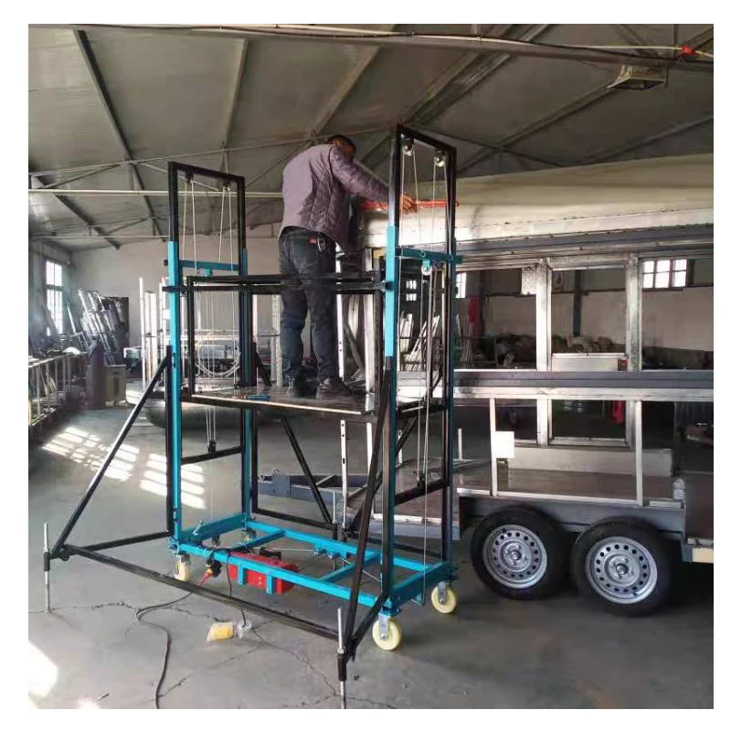 Electric Scaffold Elevator Automatic Folding Mobile Remote Control Indoor Construction Decoration Landing Hoist