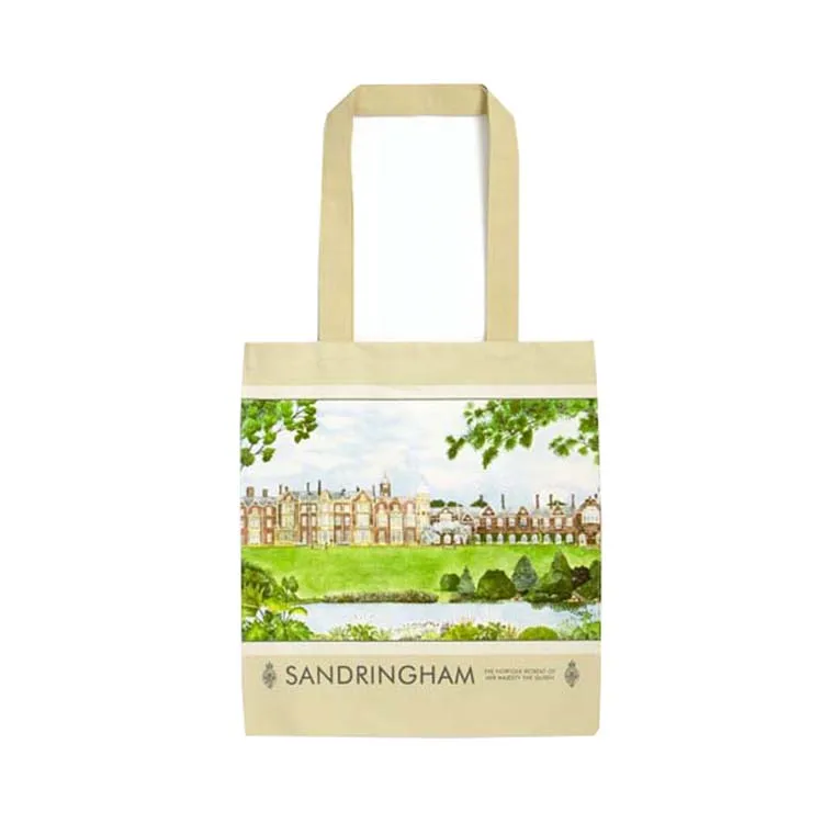 Bleached canvas bag with full color process print