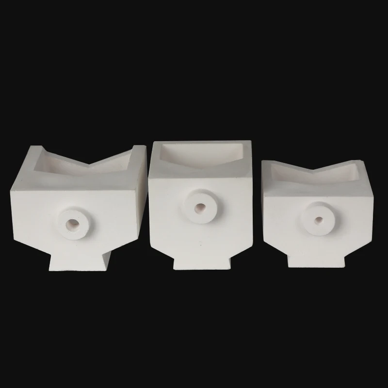 YihuiCasting high temperature ceramic melting crucible for sale ceramic  boat crucible for gold silver copper melting