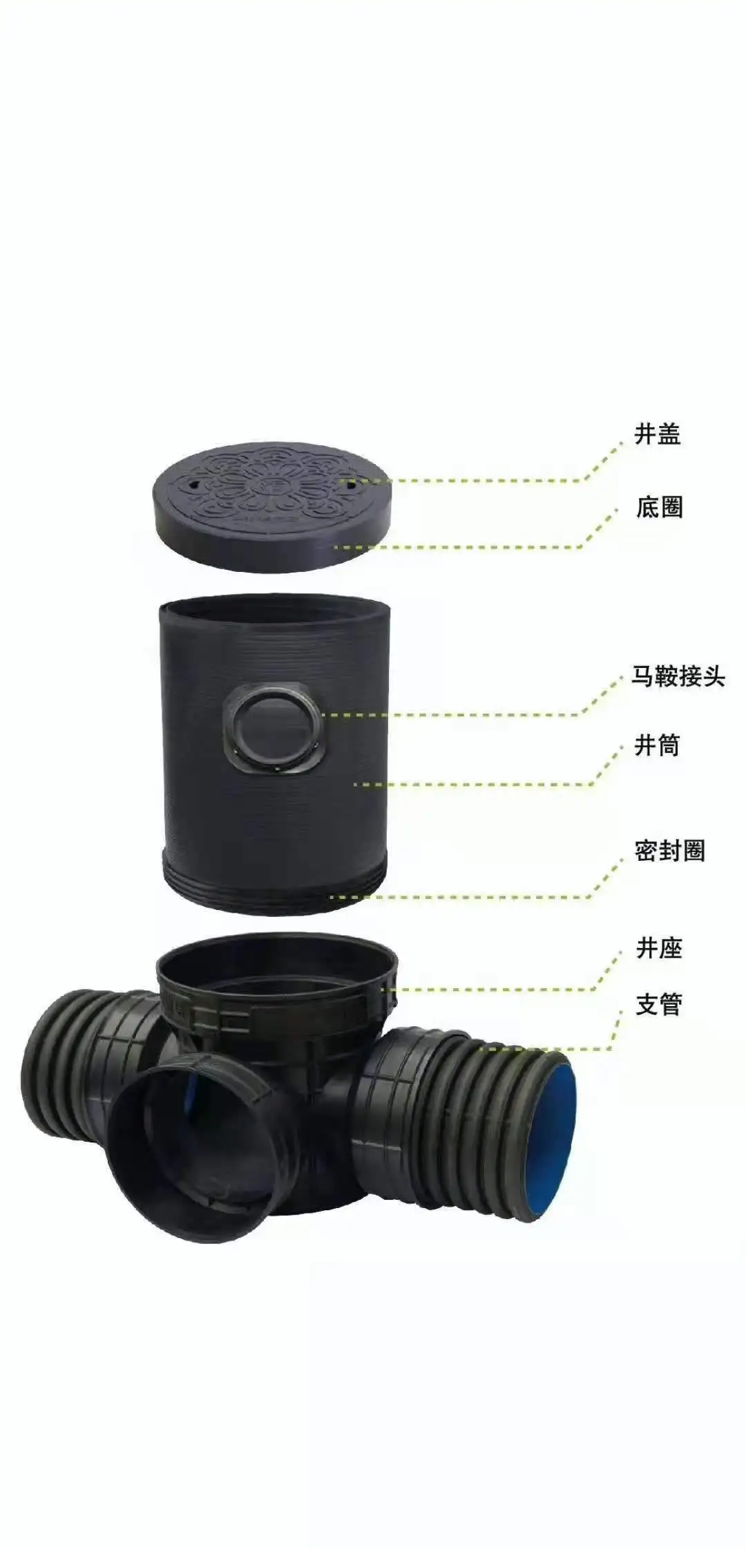 China Round PP plastic supplier wholesale plastic inspection chamber inspection well