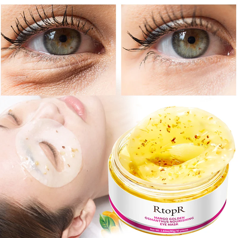 RtopR Eye Mask 40Pcs/Box Golden Osmanthus Bright Nourishing Skin Care Remove Dark Circles Anti Age Bag Eye Wrinkle