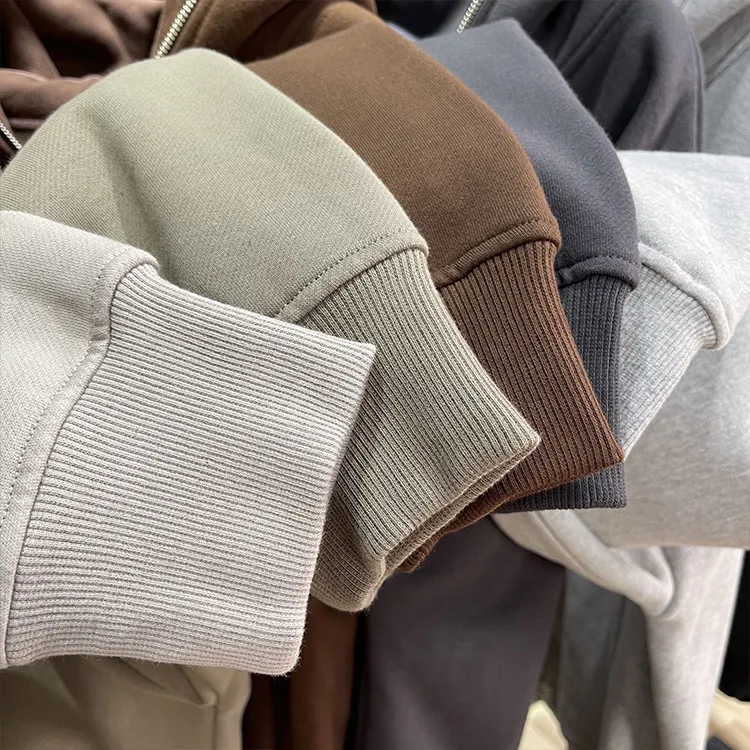 Wholesale 420 gsm 3d puff print cropped hoodie men full face zip up high quality custom heavyweight puff printing hoodie