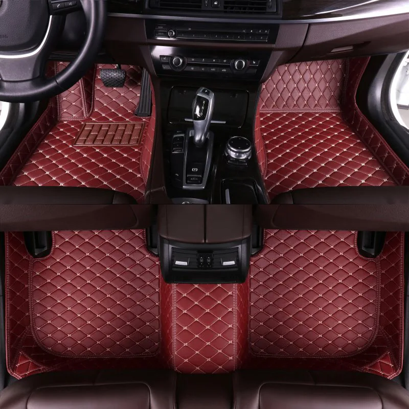 Luxury car mats Waterproof Dustproof Leather 5D Car Foot Mats For Ford Fiesta Focus Escort Taurus Ecosport