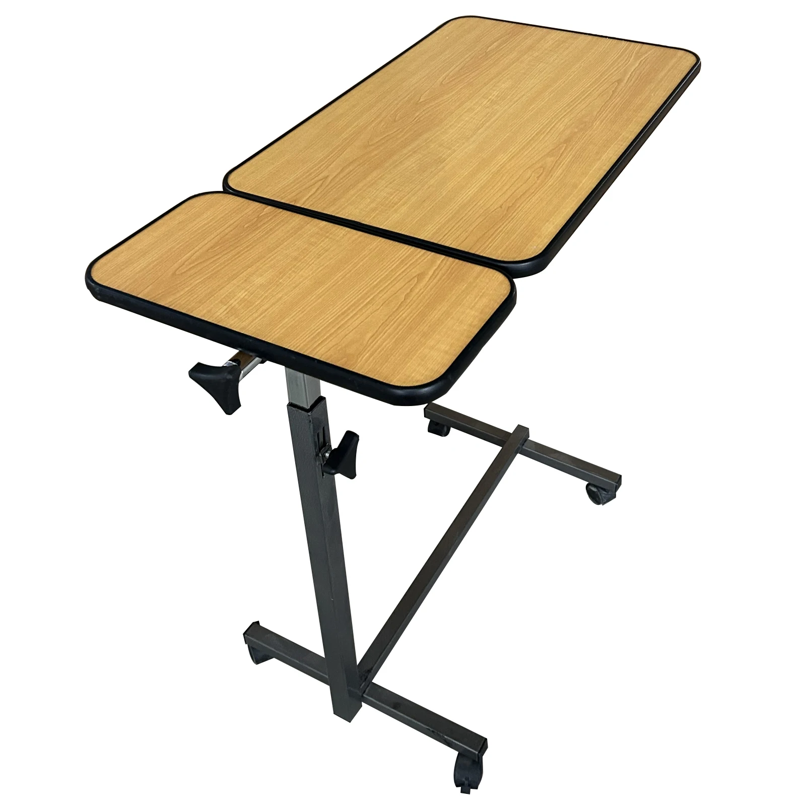 high quality clinic movable hospital home furniture medical adjustable over bed rolling sofa bed side table with casters