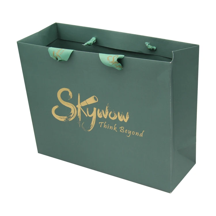 Custom Branded Products Boutique Carrier Bags Packaging Bag Foldable Reusable Paperbag Paper Shopping Bag With Logo