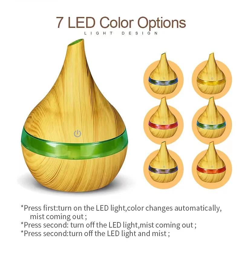 Electric oil Aromatherapy wood grain Ultrasonic air diffuser USB Mini Portable Desktop Air Cooler Car Humidifier Diffuser