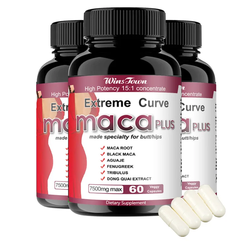 High Potency Maca Pills Black Maca Root Capsules Peruvian Maca Root Powder Extract Capsules for Women & Men