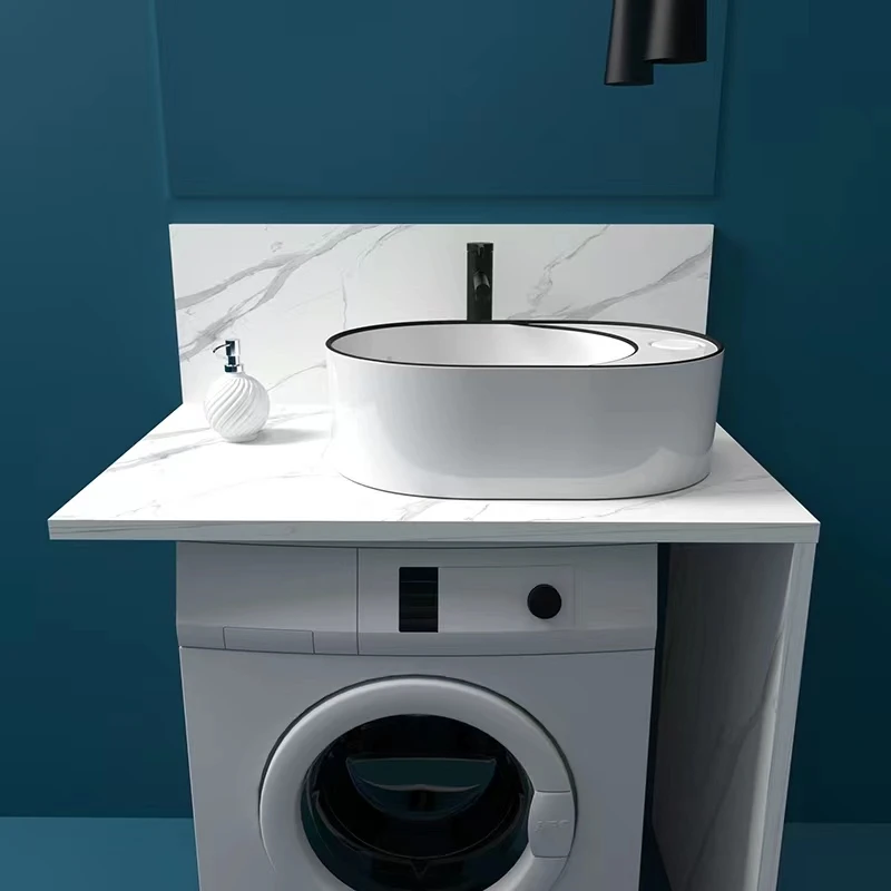 Big new arrival art table basin ceramic oval shape wash basin including console concealed launching countertop sink