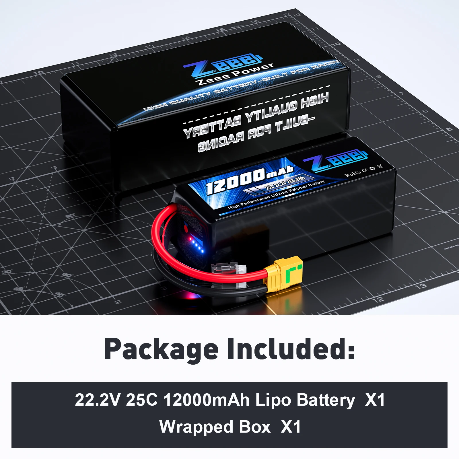 Zeee FPV Lipo Battery 6S 22.2V 12000mAh 25C Soft case Drone Battery With XT90-S Connector RC Drone Battery