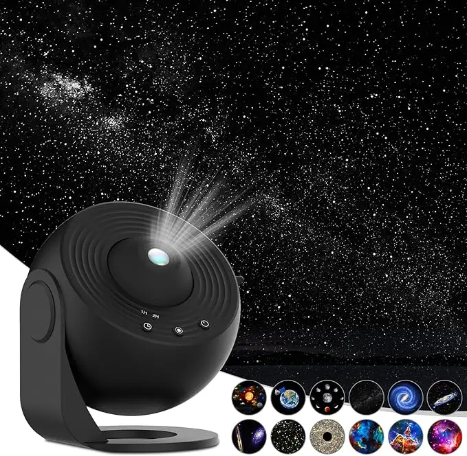 Star Planetarium Projector for Bedroom Ultra Clear Galaxy Night Light with 4K Replaceable 13 Galaxy Discs 360 Rotation Real Sky