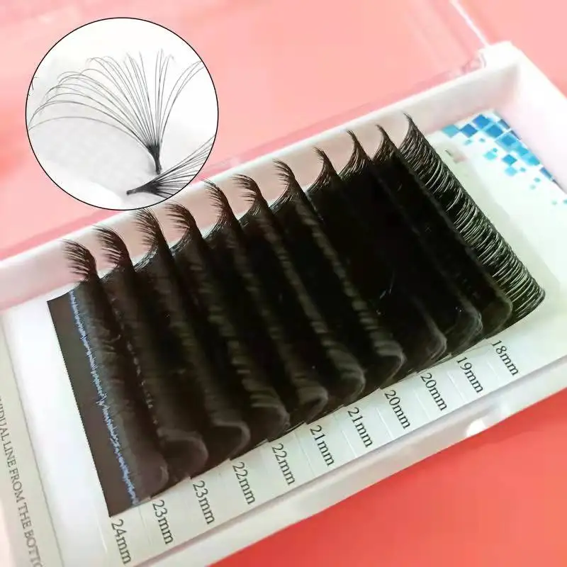 Automatic Blooming Flower Lashes Self fan eyelashes Easy Fans Eyelash Extension Matte Black