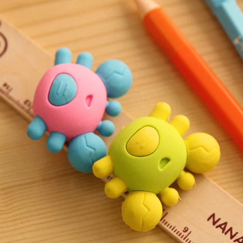 New Designer Promotion Crab Shaped Cute Eraser Custom Rubber Erasers for Kids
