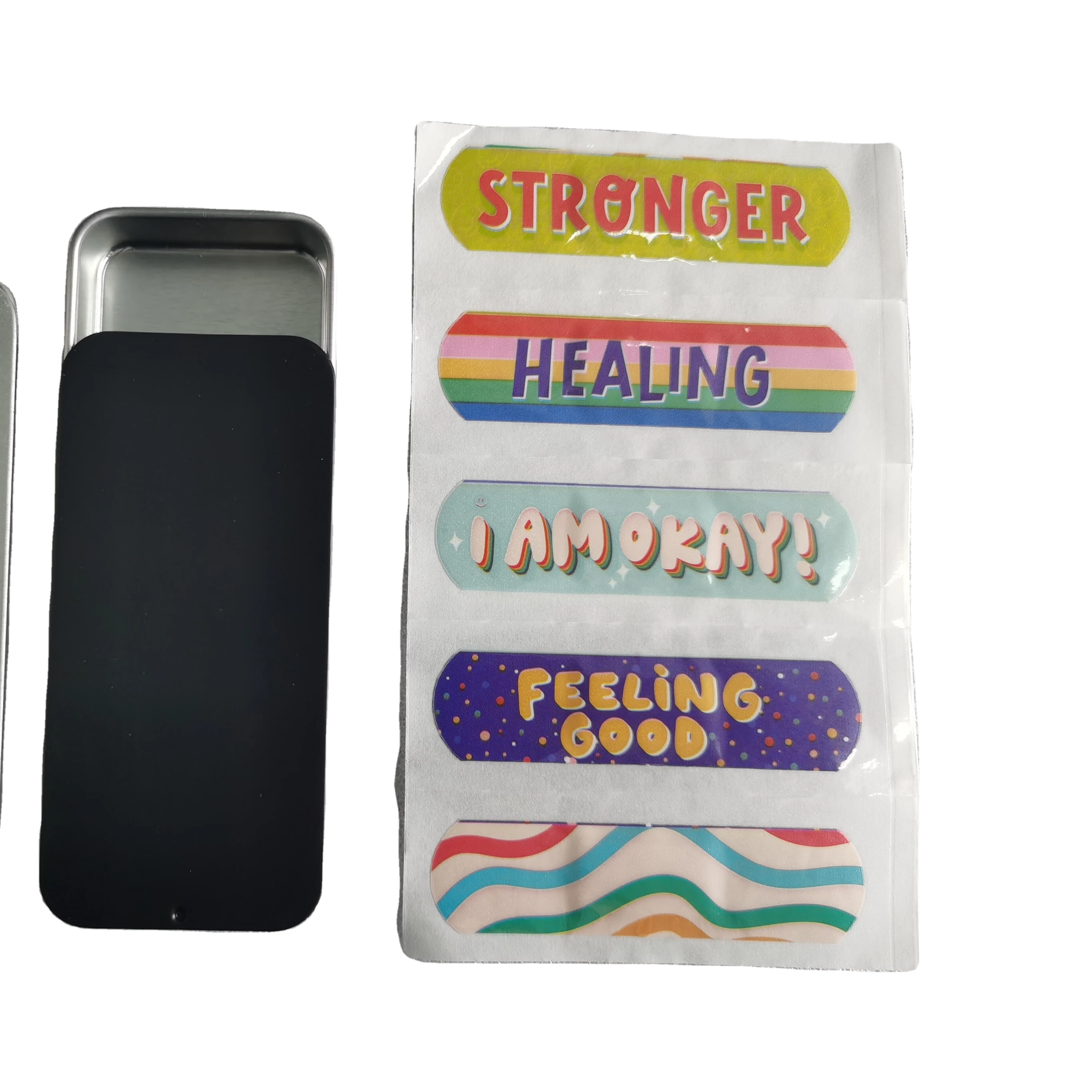 Cartoon adhesive bandage packing in tin box/custom printed Band Aids/ Cartoon adhesive bandage