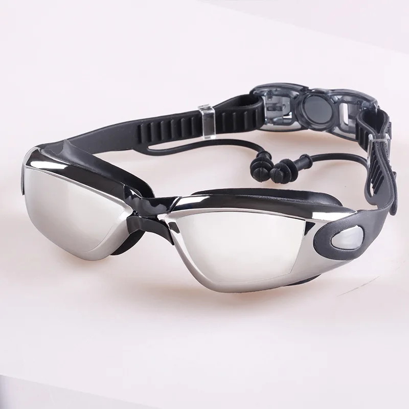 Swim Goggles Anti-Fog and Anti-Leak Swimming Goggles Easy-Adjust Silicone Strap with EarPlug