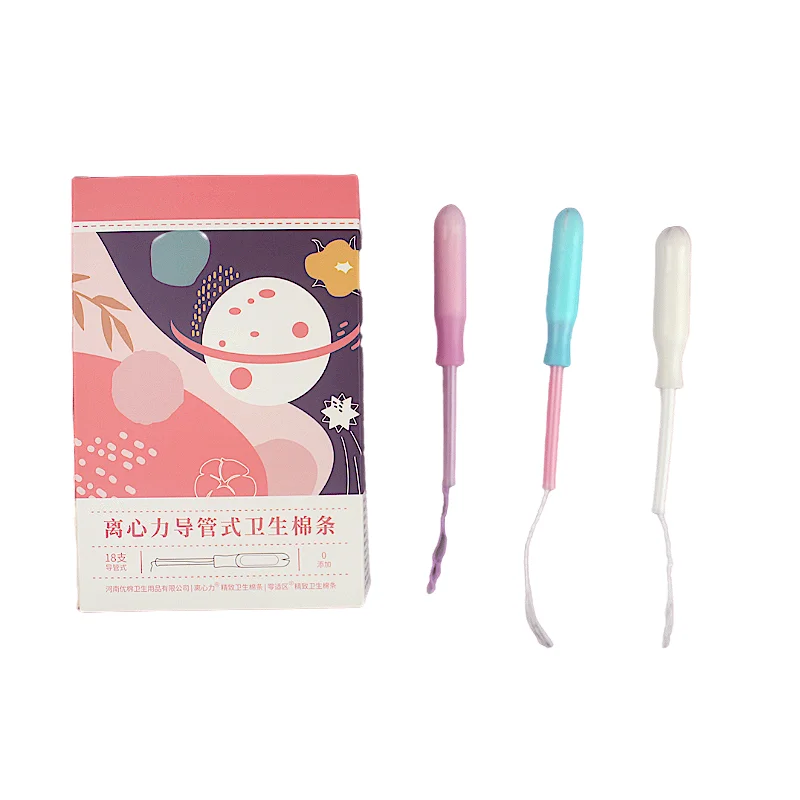 Custom eco-friendly sanitary vaginal wholesale plastic applicator organic tampons for women