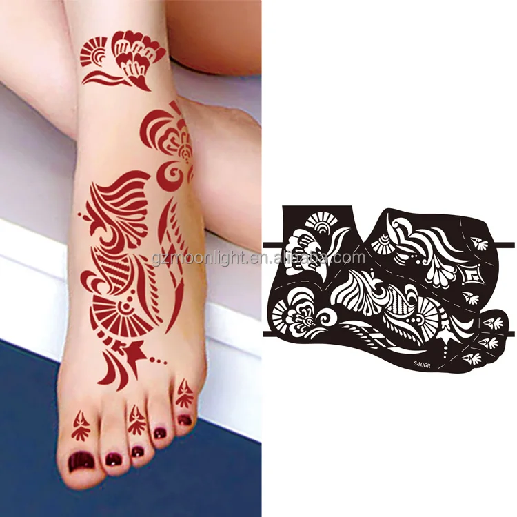 New arrival hot selling sexy tattoo stencil body painting foot art henna tattoo stencil