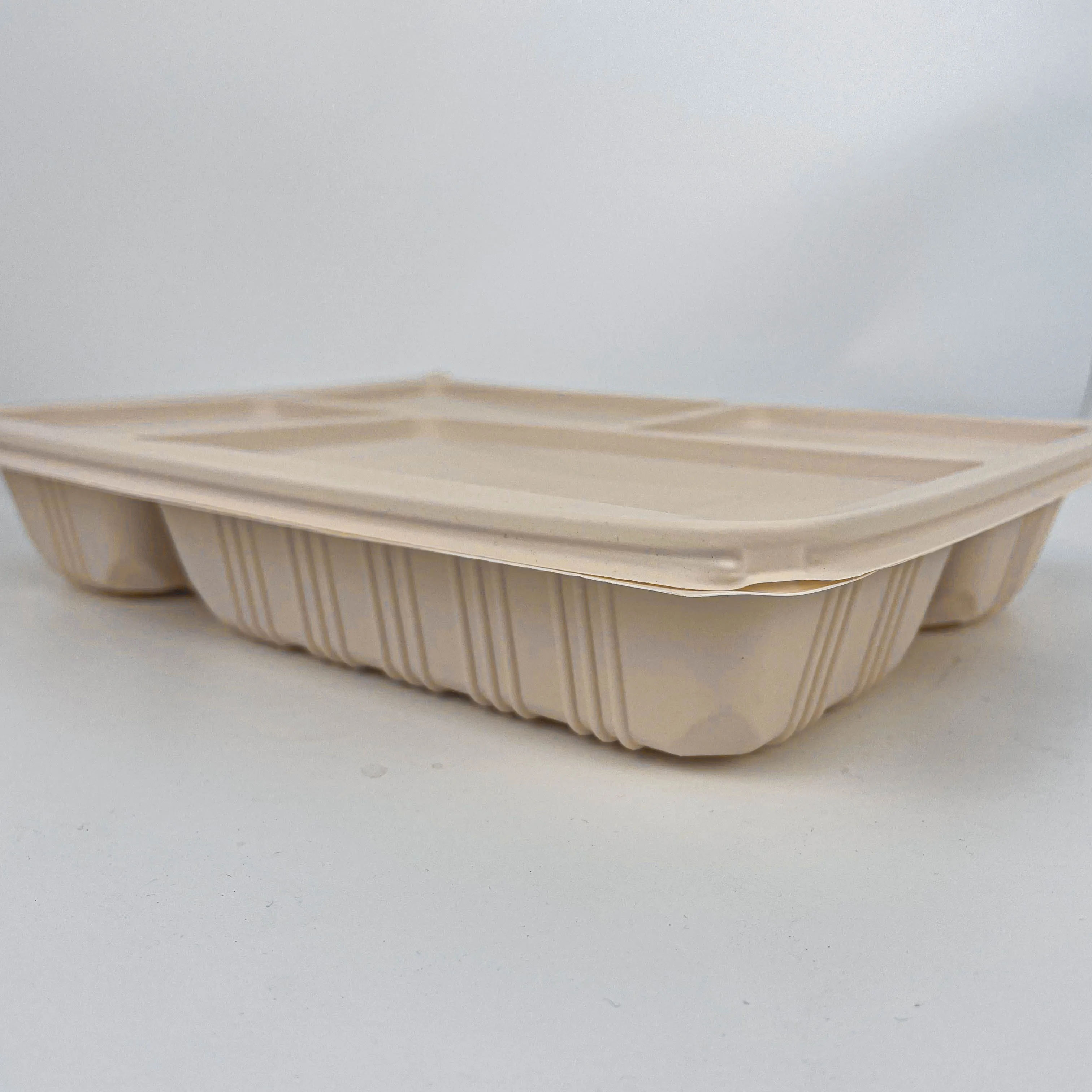 Fine Package Biodegradable 3 Compartments Food Grade Bagasses Food Packing Boxes Disposable Lunch Container box