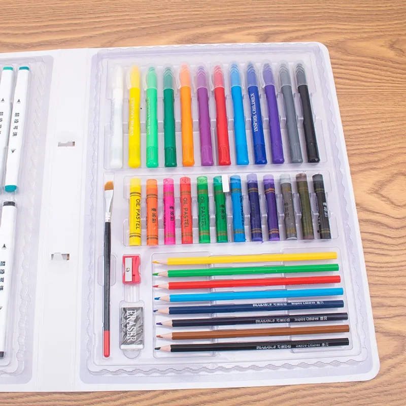 High Quality Stationery 79pcs Children Washable double head marker Multi-function Painting Set