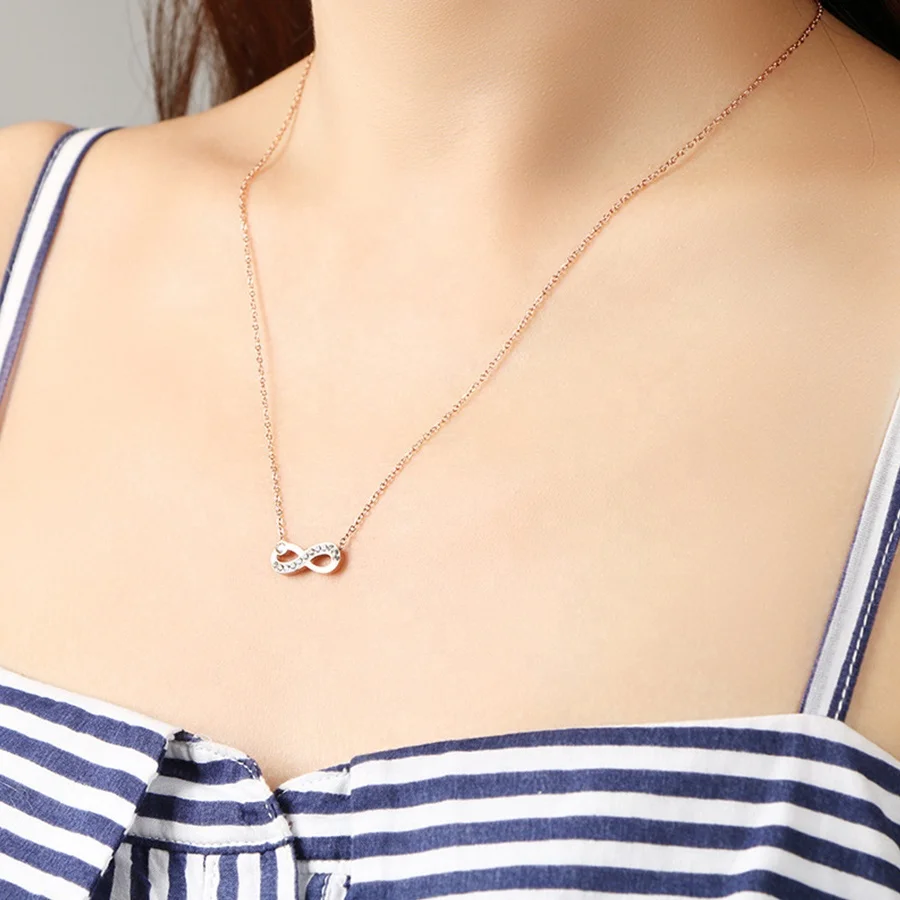 Necklace Wholesale Jewelry Stainless Steel Fashion 316L Custom Woman Cross Opp Bag Latest Necklace Designs Wear Zircon 50pcs