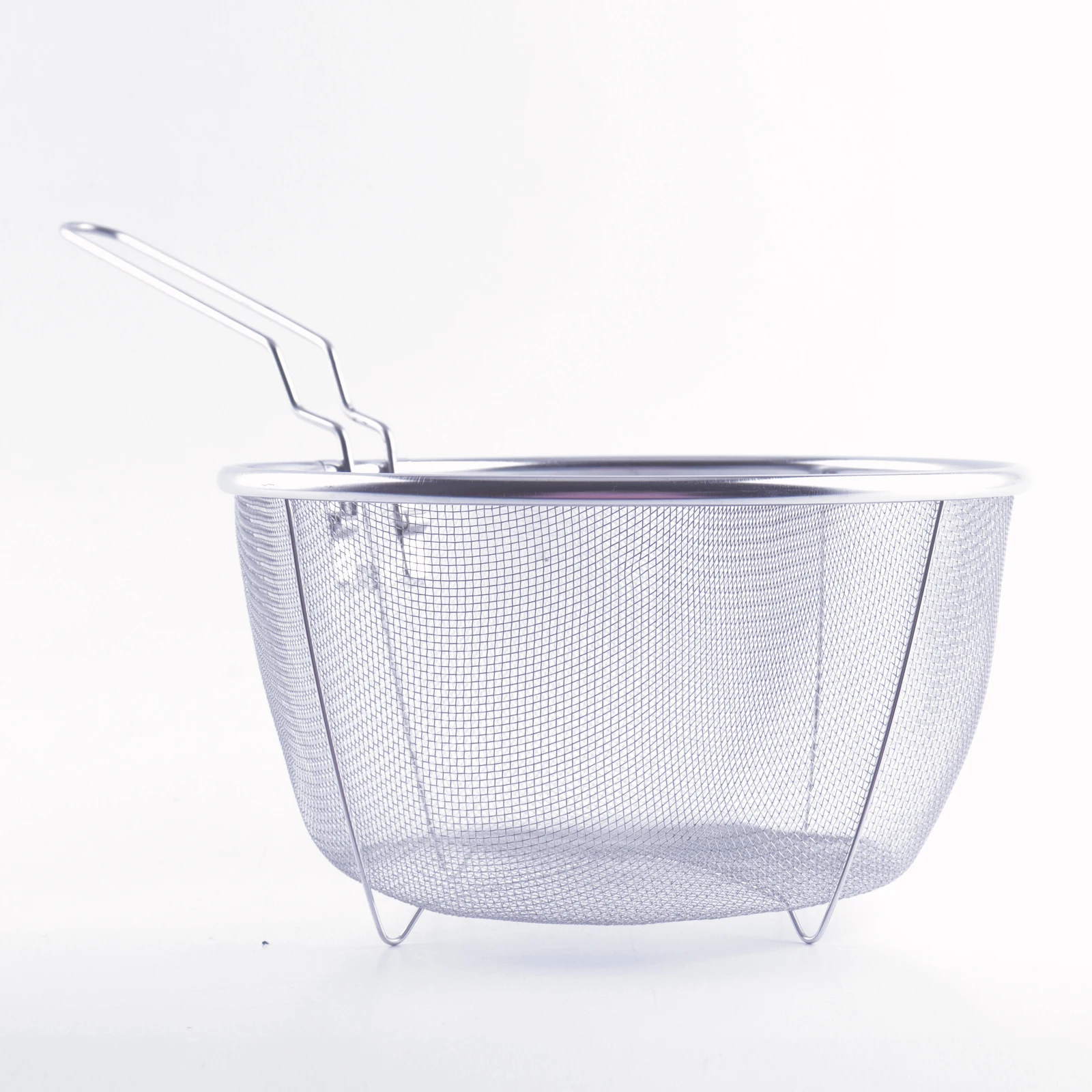 Stainless Steel Deep Fry Basket Round Wire Mesh Strainers for Chicken Wings French Chip Frying With Detachable Handle
