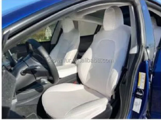 2022 Tesla Model 3 Seat Cover Nappa Leather Sitzbezug Car Seat Covers Fully Kit Wrapped Seat Protector Fit for Tesla Model Y