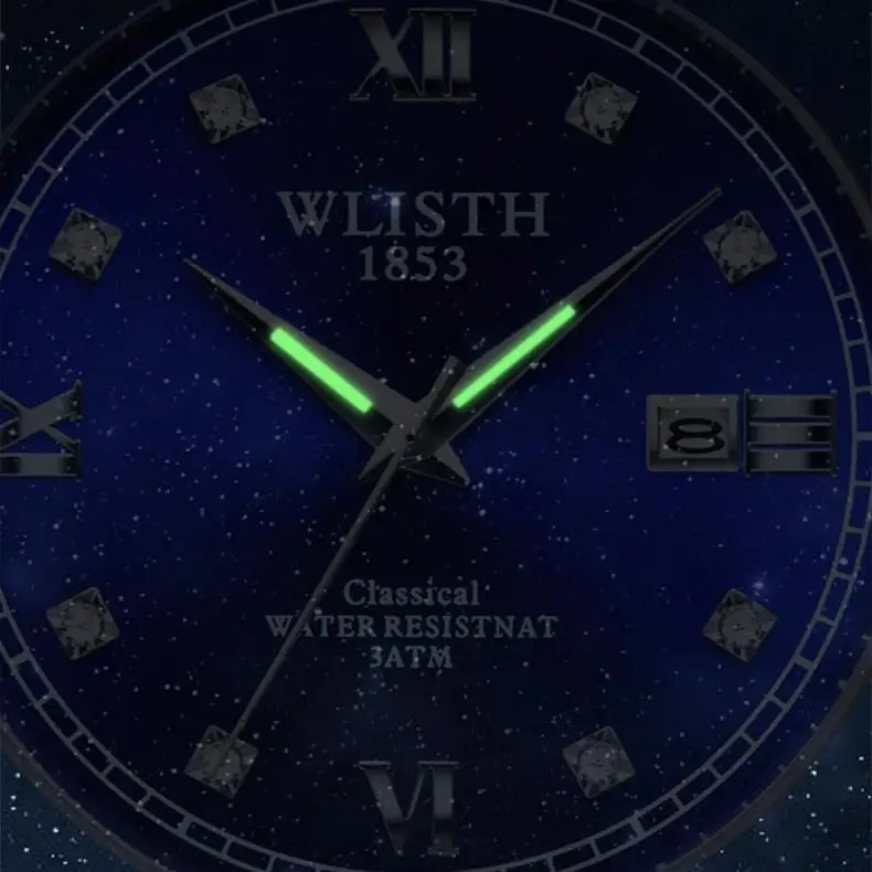 Wlisth 6141 Luxury Luminous Hands Skeleton Hollow Out Clock Top Brand Fashion Casual Mens Automatic Movement Mechanical Watch