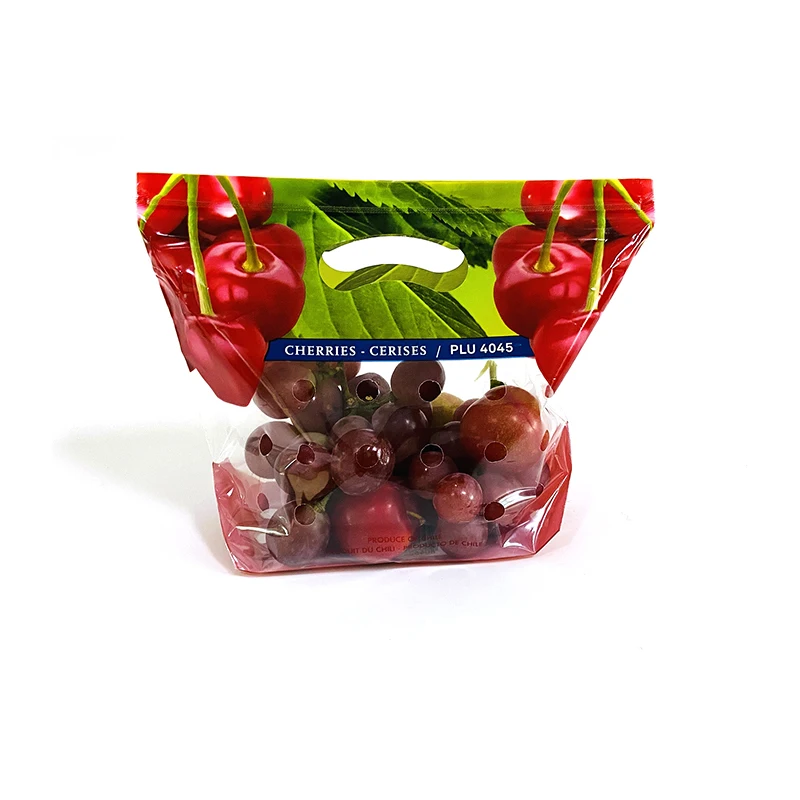 Reusable frozen banana grape fruits vegetable cover perforated pp pe plastic grape packaging bag for fruit with ziplock
