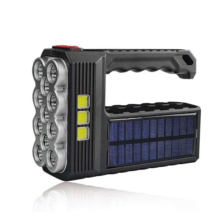 USB  rechargeable  lantern portable solar powered 11 LED lights source flashlamp with COB side light  torch