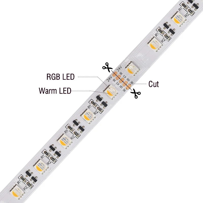5050 SMD RGB  led strip lights DC24V 60leds Remote Control Light strip 15m/roll