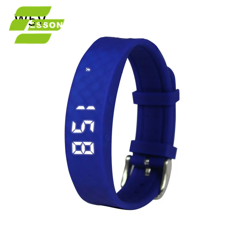 
2021 vibration alarm clock silicone bracelet 3D step USB charging silicone bracelet 3D pedometer sport bracelet 