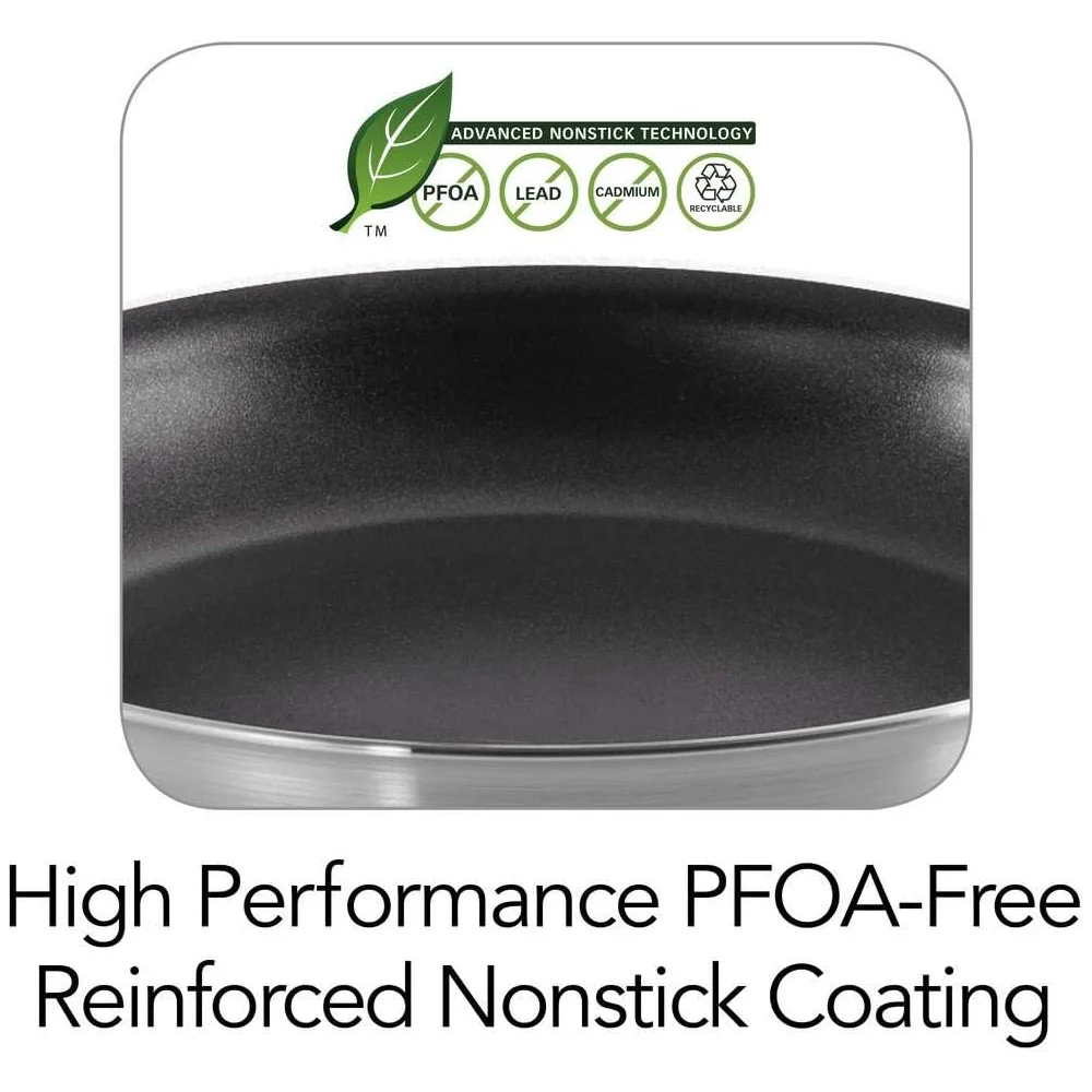 MYH Professional Aluminum Nonstick Restaurant Fry Pan  10 inch With Soft Touch Handle Dishwasher-safe