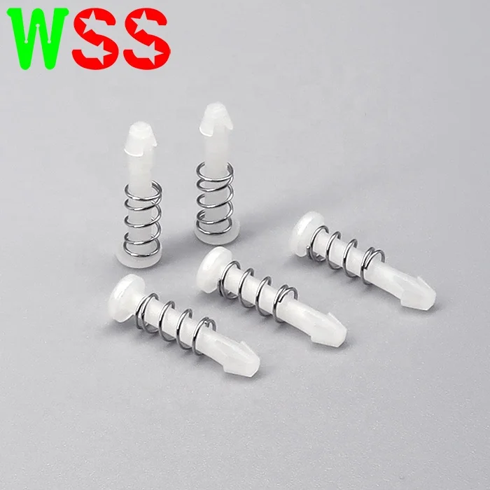 Black White Plastic Spring Push Pin Spring Snap Rivet Push Lock Pin Nylon Snap Rivet