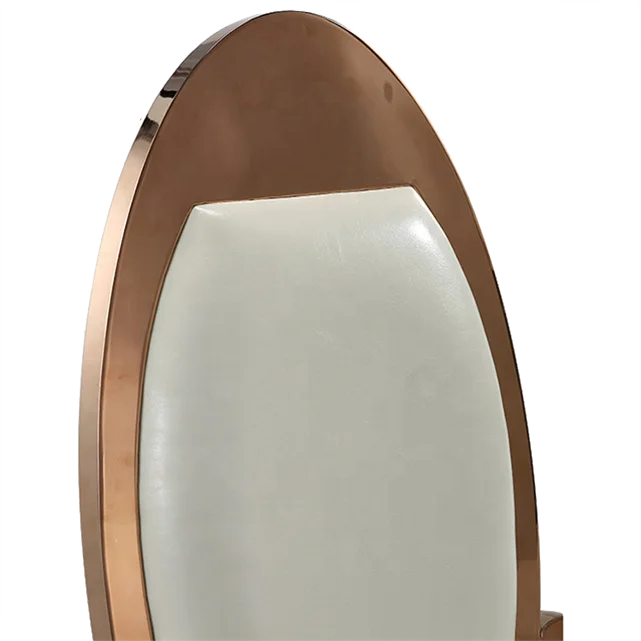 Modern Oval Back Rose Gold Stackable Metal Stainless Steel Dining Chairs Royal Hotel Hall Wedding Party Dinning Chairs