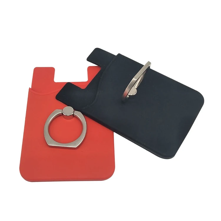 Custom Silicone Card Holder 3M Adhesive PVC Stick-on Credit Soft silicon Sticky credit Cell Phone Card Holder