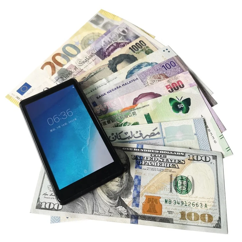 USD EUR портативный детектор банкнот инфракрасный HL-V300 мультивалютный обнаружения сенсорный экран распознавать офисные мини деньги в клетку