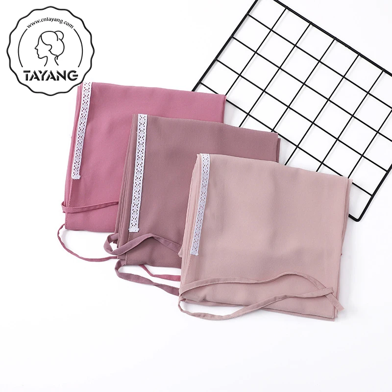 Wholesale Classic Elegant Plain Color Long Scarf Turkish Malaysia Fashion Muslim Chiffon Hijab For Womens