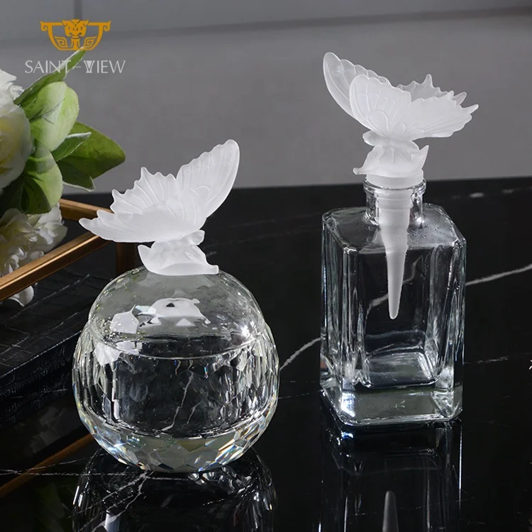 SAINT-VIEW Crystal Madkhan Burner Mubkhar Bakhoor Censer Tray Set Liuli Decor