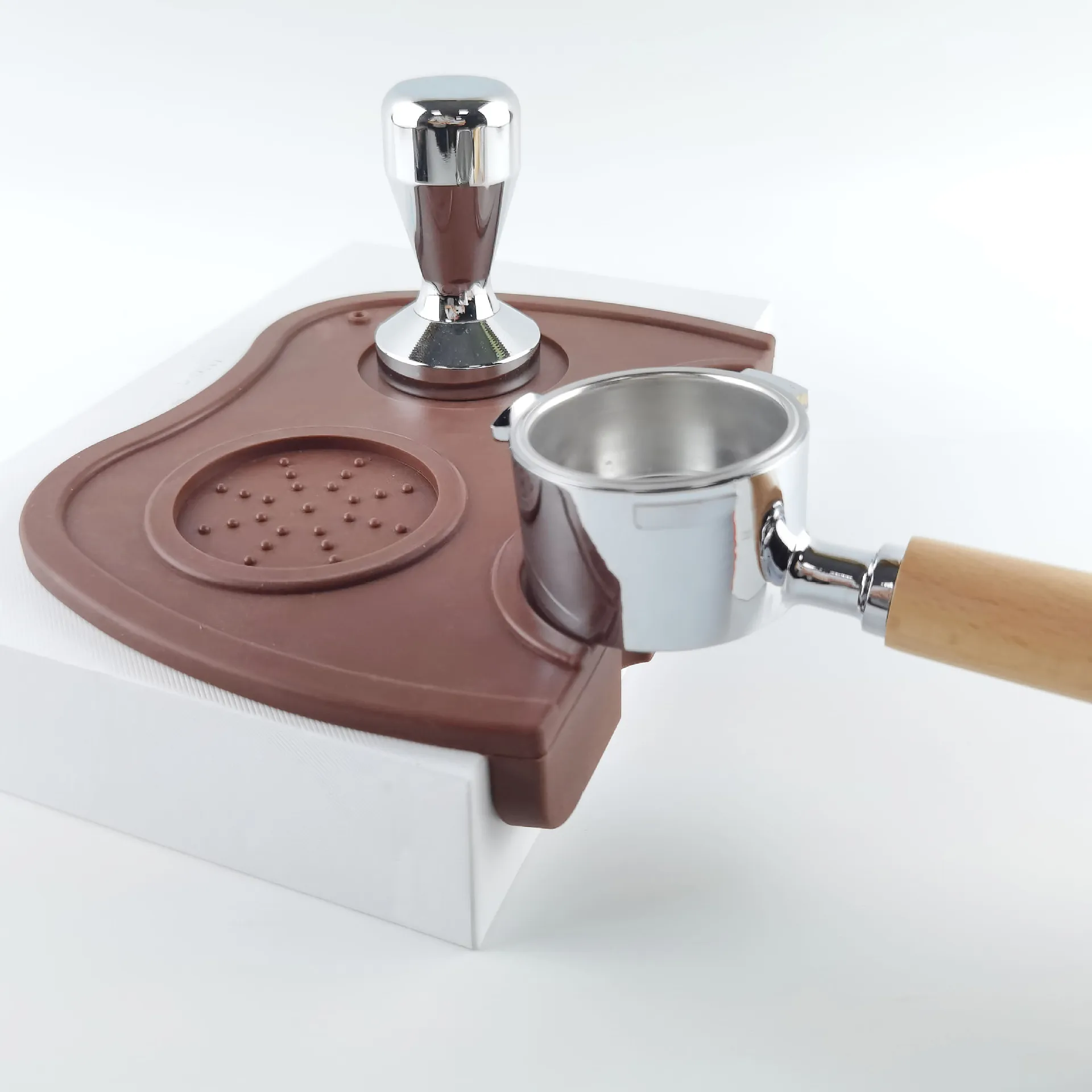 Coffee Tamper Silicone Powder Press Mat Silicone food grade Espresso Coffee Corner Tamping Pad