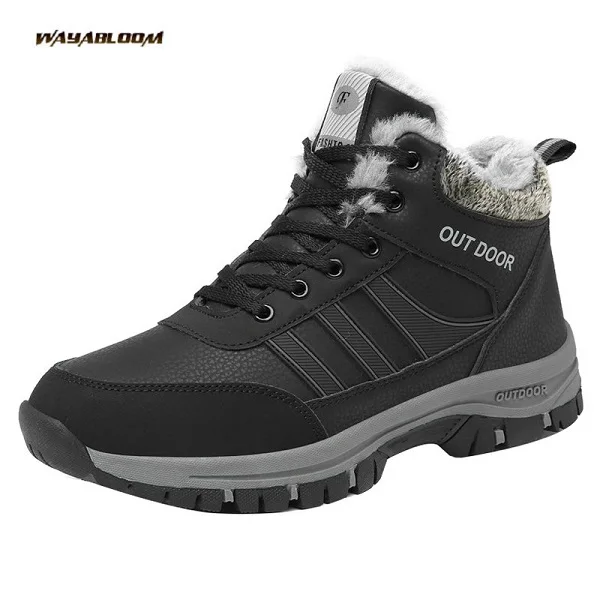Wholesale Winter plush warm cotton shoes casual sports unisex large outdoor hiking snow boots