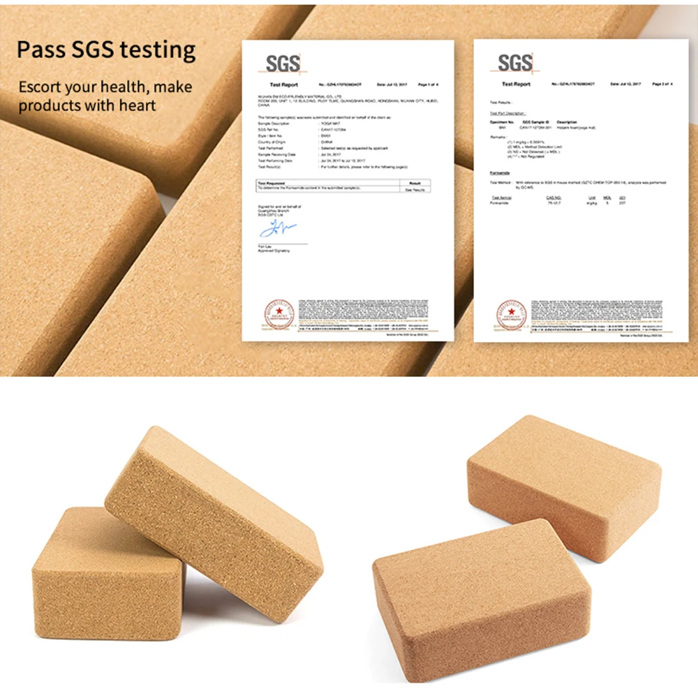 Wholesale strong pressure resistant Cork Yoga Block Brick