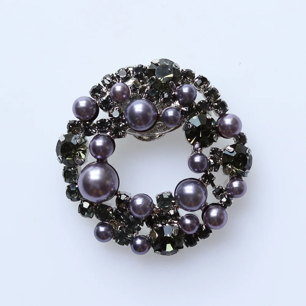 fashion round rhinestones shoe clips pink pearl shoe buckle ornaments clips for woman for wedding