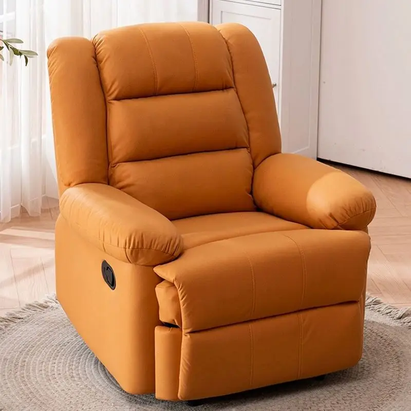 Wholesale Custom Leather Recliner Sofa Massage Chair Orange Color Nail Salon