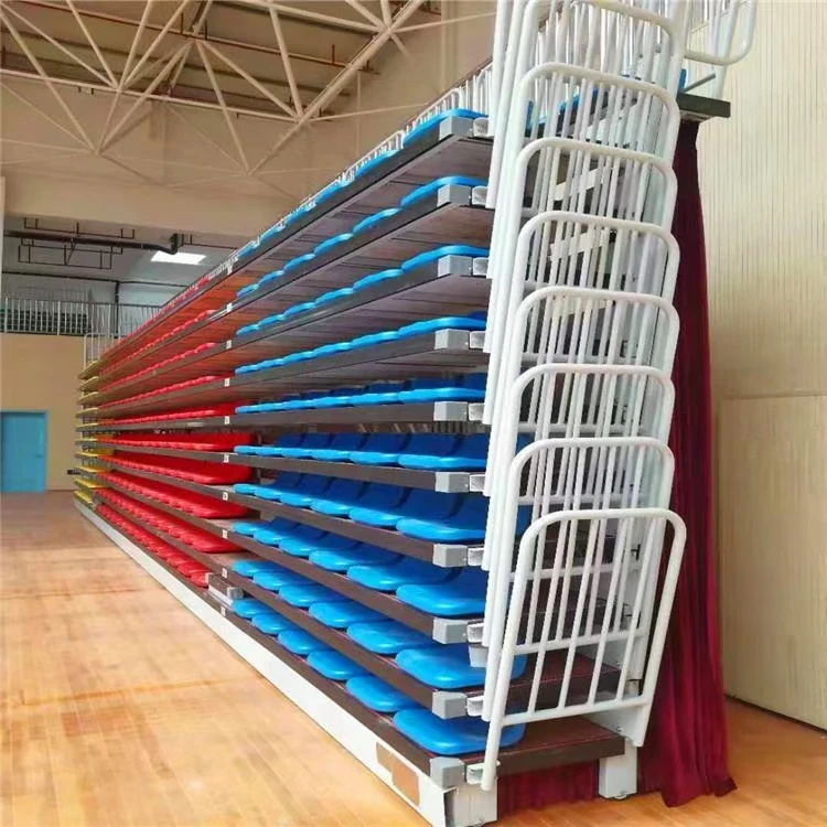 Sports Basketball Seat Retractable Indoor Stadium Stand Bleachers With Foldable Seat